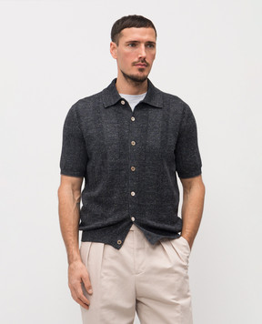 Brunello Cucinelli Серая рубашка с льном M2L707805