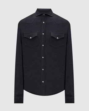 Brunello Cucinelli Рубашка серого цвета ME8546666