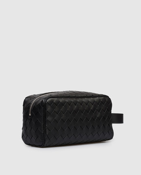 Bottega Veneta Чорний шкіряний несесер Intrecciato 729295VCPQ1