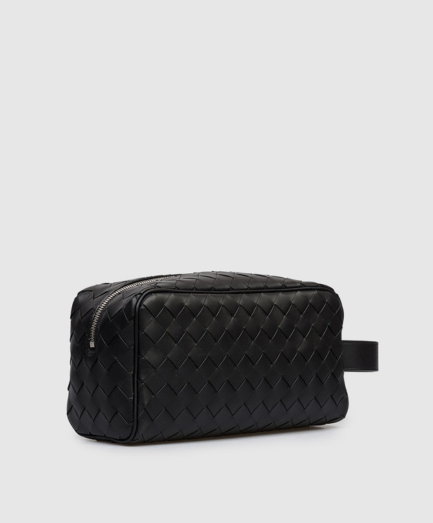 Bottega Veneta Чорний шкіряний несесер Intrecciato 729295VCPQ1 зображення 2