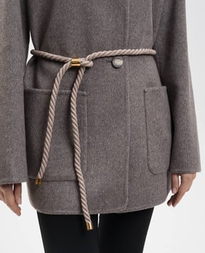 Agnona Сірий шкіряний пояс-джгут з логотипом L61001U8090