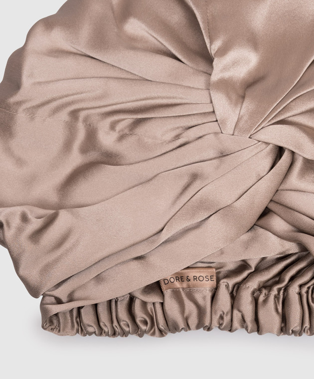 Dore & Rose Бежевая шапочка для сна из шелка PREMIUMSILKBONNET изображение 3