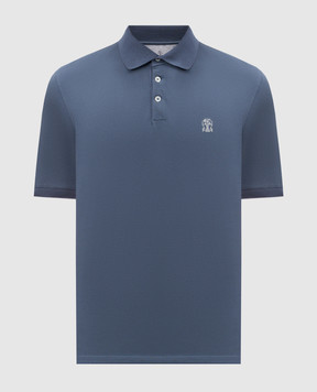 Brunello Cucinelli Синее поло с эмблемой ME8548788