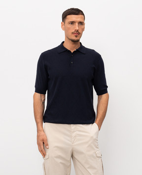 Peserico Синє поло в геометричний візерунок R59489F149173Q