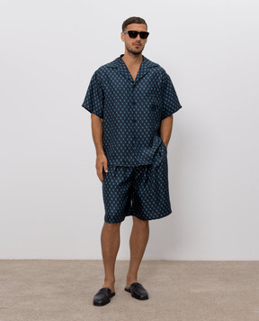 Balmain Синя сорочка із шовку HH1HL065SF55