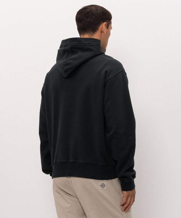 Stone Island Зелене худі з патчем логотипа L2S156100023S0A20 зображення 4