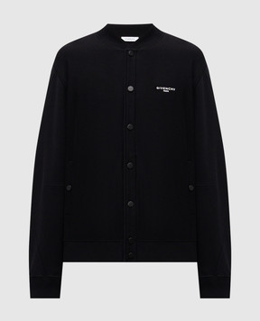 Givenchy Чорний бомбер з логотипом BMK00V3YS1