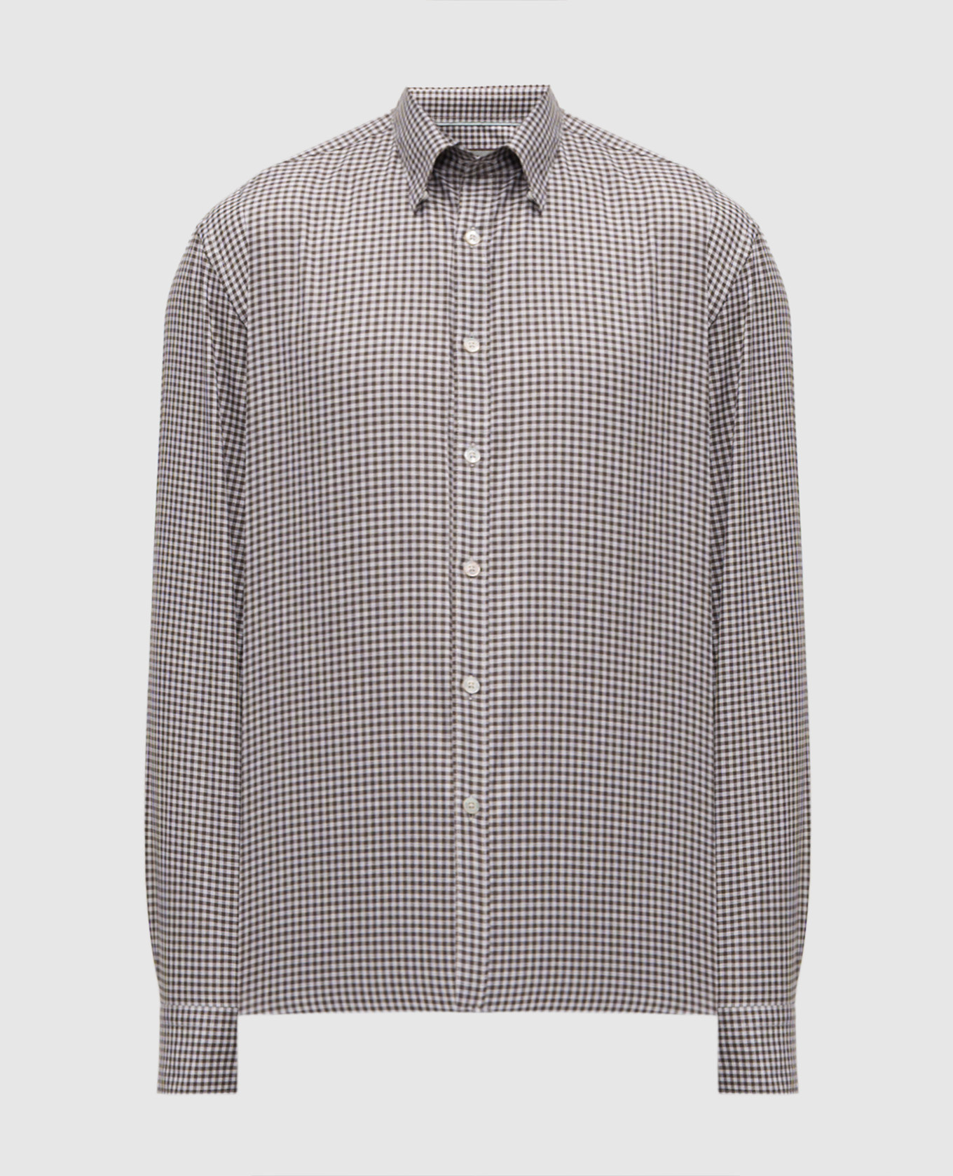 Brown checkered shirt Canali