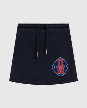 Off-White Синя спідниця міні з нашивкою логотипа 2CK006S26FLE001