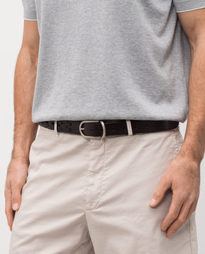 Brunello Cucinelli Коричневый кожаный ремень MAUPP333