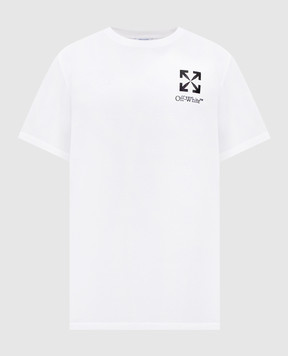 Off-White Біла футболка з принтом логотипа та емблеми 44MAA027S26J00B