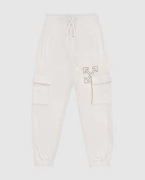 Off-White Дитячі бежеві джогери-карго 44BCH005S26F001