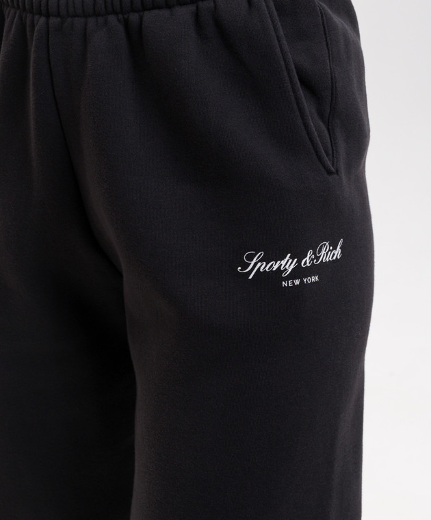 Sporty & Rich Черные джоггеры NY с принтом логотипа PA07071329BA02 изображение 5