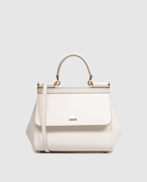 Dolce&Gabbana Біла шкіряна сумка Sicily BB6003B1001