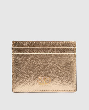 Valentino Золотистый кожаный картхолдер VLogo Signature 9W2P0AJ7CHL