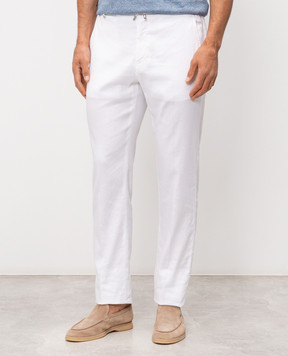 Stefano Ricci Белые брюки с льном M1T610005BLCTL1U