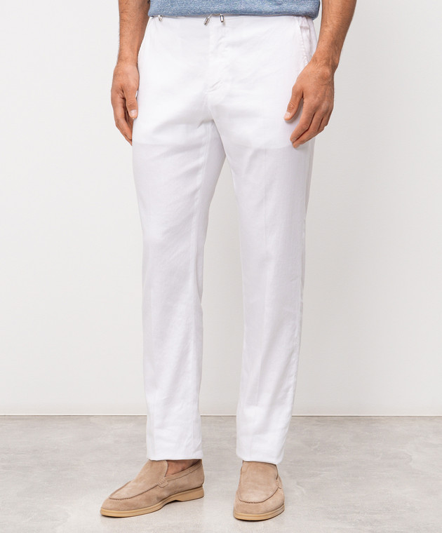 Stefano Ricci Білі штани з льоном M1T610005BLCTL1U зображення 3