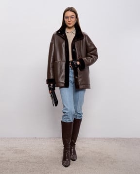 Babe Pay Pls Коричнева двостороння дублянка 2323SETA