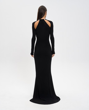 Off-White Чорна сукня максі з логотипом 2DB55YF25JER001