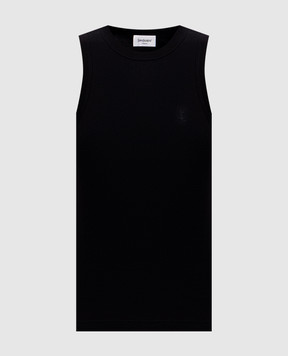 Saint Laurent Чорна майка з вишивкою емблеми 867125Y38BD