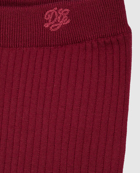 Dolce&Gabbana Детские бордовые леггинсы из шерсти L5KWNKJDVIX6