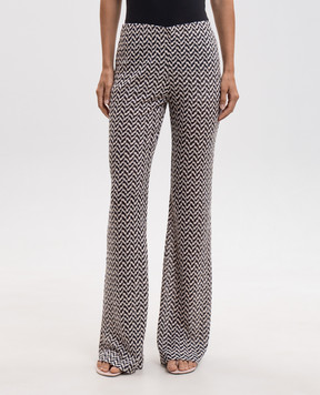Missoni Бежевые брюки клеш с шерстью в узор DS26WI09BR015Q