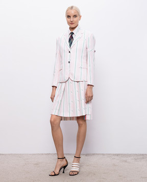 Thom Browne Розовый жакет в полоску FBC973BF1159