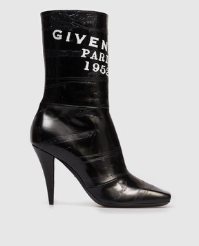 Givenchy Черные кожаные ботильоны с логотипом BE605FE2FQ