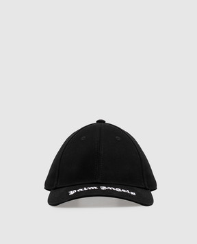 Palm Angels Кепка чорного кольору з контрастною вишивкою логотипа PAMLB001FB002