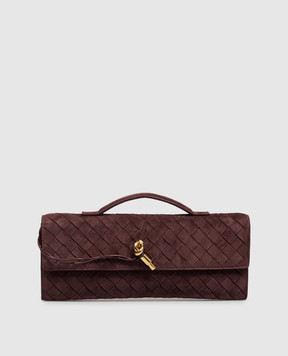 Bottega Veneta Бордовый замшевый клатч Andiamo 741511V60F1