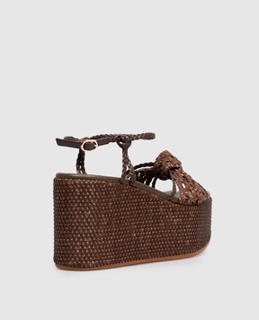 Twinset Коричневые плетеные босоножки 261TGT038