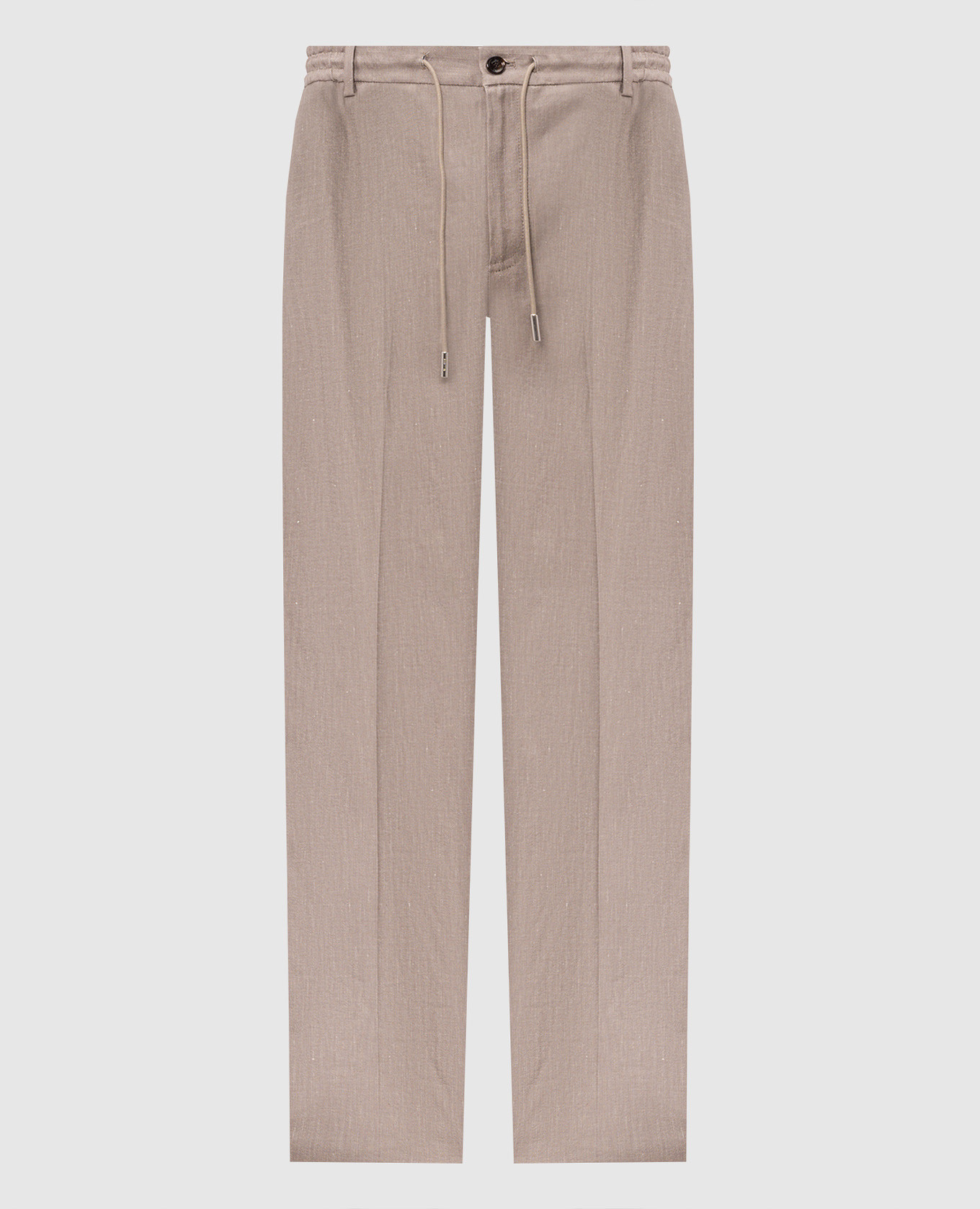 Бежевые штаны ADAMSON с льном