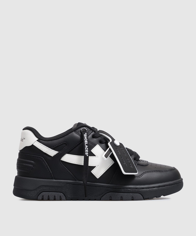 Off-White Чорні шкіряні кросівки Out Of Office W259C9L018