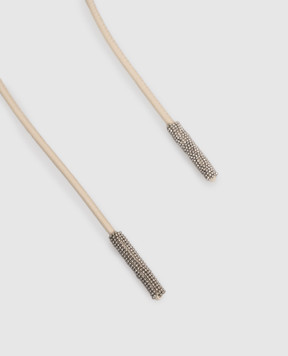 Peserico Бежевий шкіряний пояс з ланцюжком моніль A32603C0CC791