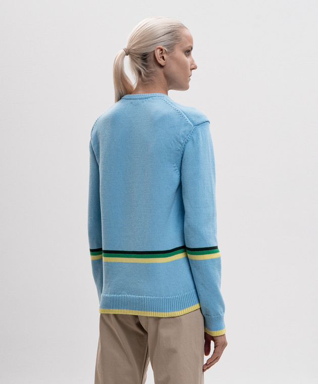 JW Anderson Голубой свитер из хлопка KW1623YN0515 изображение 4