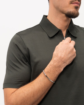 Saint Laurent Сріблястий браслет з гравіюванням логотипа 779023Y1500