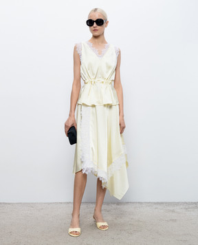 3.1 Phillip Lim Желтый топ с кружевом S26121816SKY