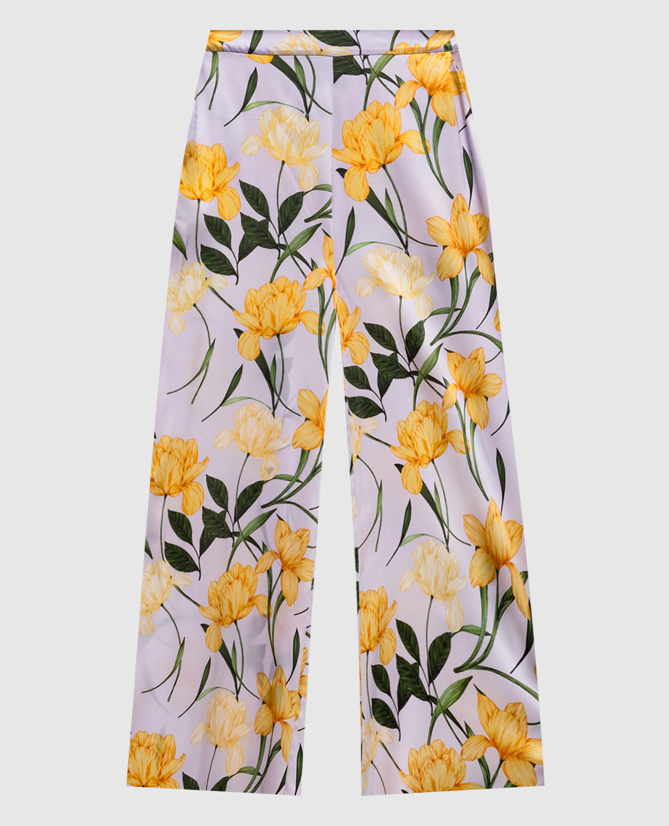 Штани Marta із шовку в квітковий принт