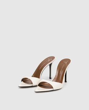 Giuseppe Zanotti Білі шкіряні мюлі Intrigo I400007