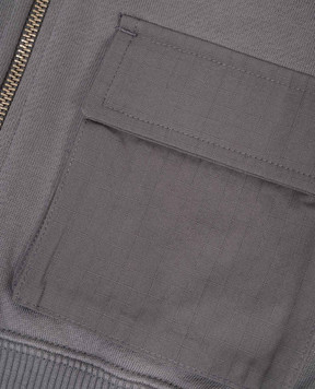 Off-White Дитяча сіра спортивна куртка з принтом логотипа 44BBE005F5F001