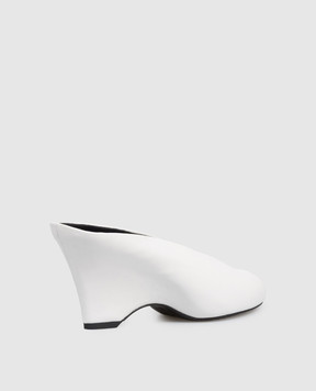 Khaite Білі шкіряні мюлі Cloak peep F6025942