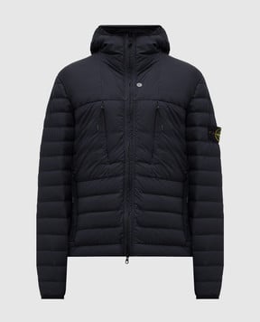 Stone Island Синяя пуховая куртка с логотипом K2S154100020S0183