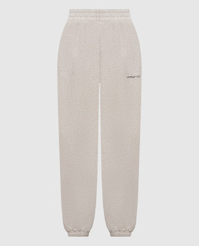 Off-White Бежевые меланжевые джоггеры с принтом логотипа 2FH00496B