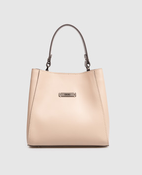 Peserico Бежева шкіряна сумка з брендовим патчем A38375C0CC758