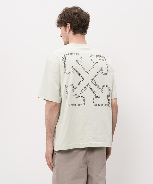 Off-White Зеленая футболка Type Arrow 44MAA120S26J00S изображение 4