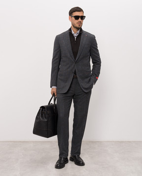 ISAIA Коричневый джемпер из шерсти с молнией MG8018YP005
