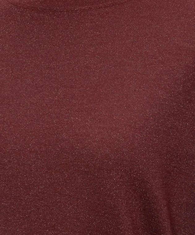 Brunello Cucinelli Футболка с кашемиром и шелком с отворотами M41810000P изображение 5