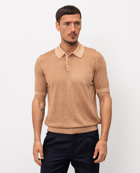 Cashmere&Whiskey Поло коричневого цвета из хлопка M54268052
