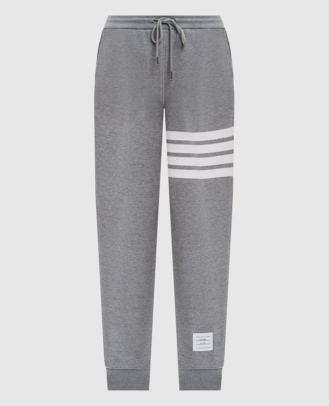 Серые джогеры с брендовыми полосками