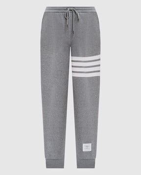 Thom Browne Серые джогеры с брендовыми полосками FJQ001A00535